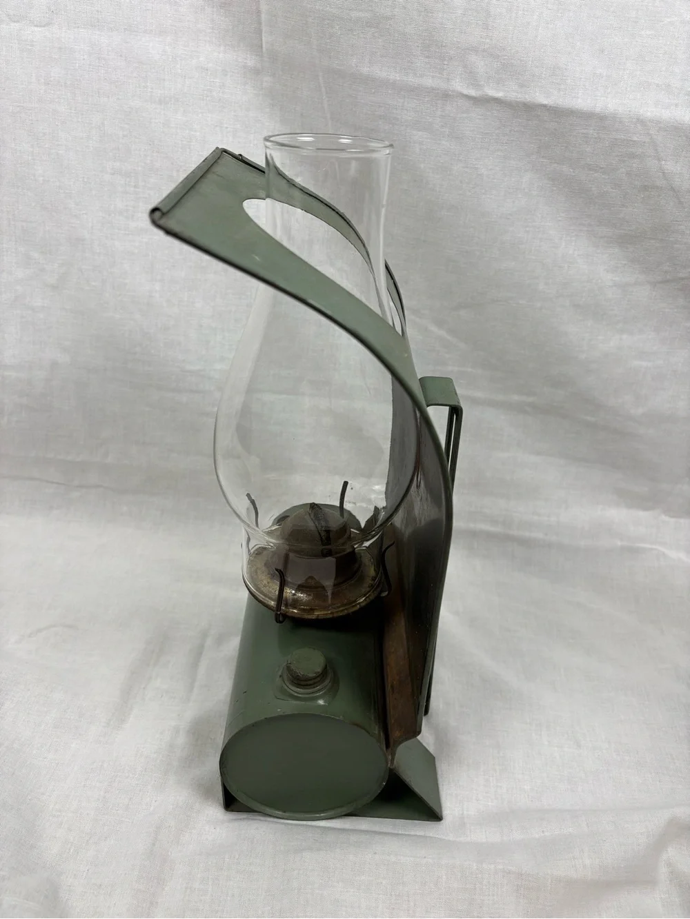 Vintage Railroad Train Car Hurricane Oil Lamps PYREX Glass